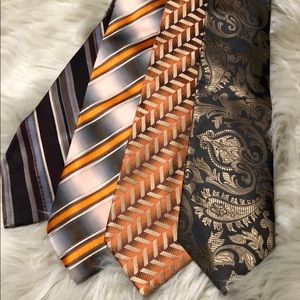 Orange/brown neck ties
